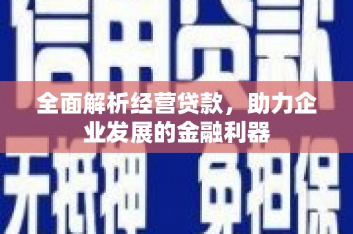 会宁全面解析经营贷款，助力企业发展的金融利器