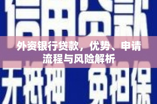 会宁外资银行贷款，优势、申请流程与风险解析