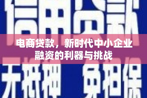 会宁电商贷款，新时代中小企业融资的利器与挑战