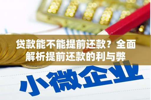 会宁贷款能不能提前还款？全面解析提前还款的利与弊