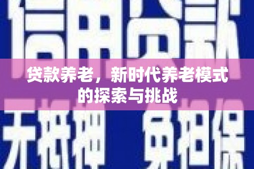 会宁贷款养老，新时代养老模式的探索与挑战