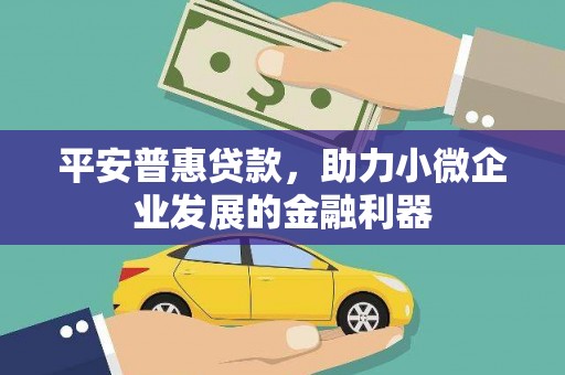 会宁平安普惠贷款，助力小微企业发展的金融利器