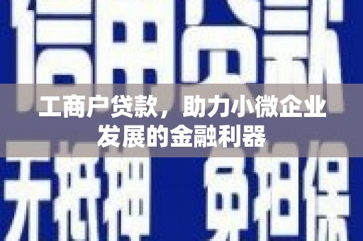 会宁工商户贷款，助力小微企业发展的金融利器