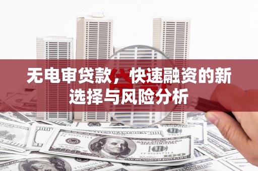 会宁无电审贷款，快速融资的新选择与风险分析