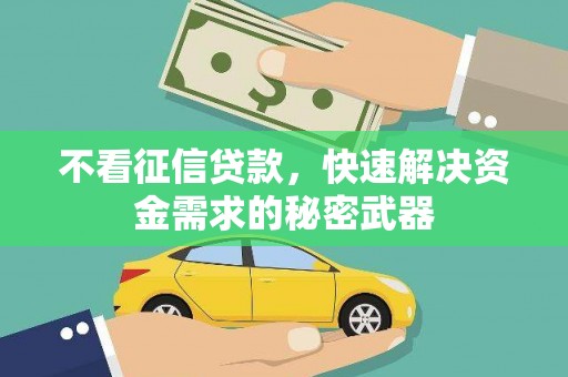 会宁不看征信贷款，快速解决资金需求的秘密武器