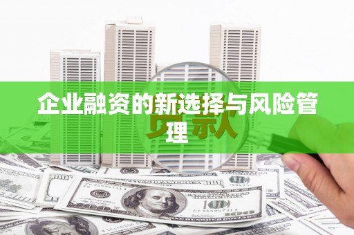 会宁企业融资的新选择与风险管理