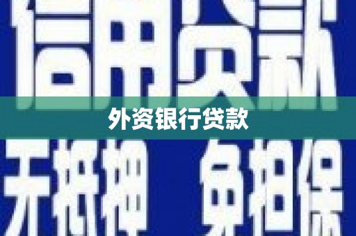 会宁外资银行贷款